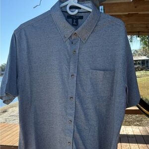 Casual Blue/Gray Button-Down Shirt for Men
